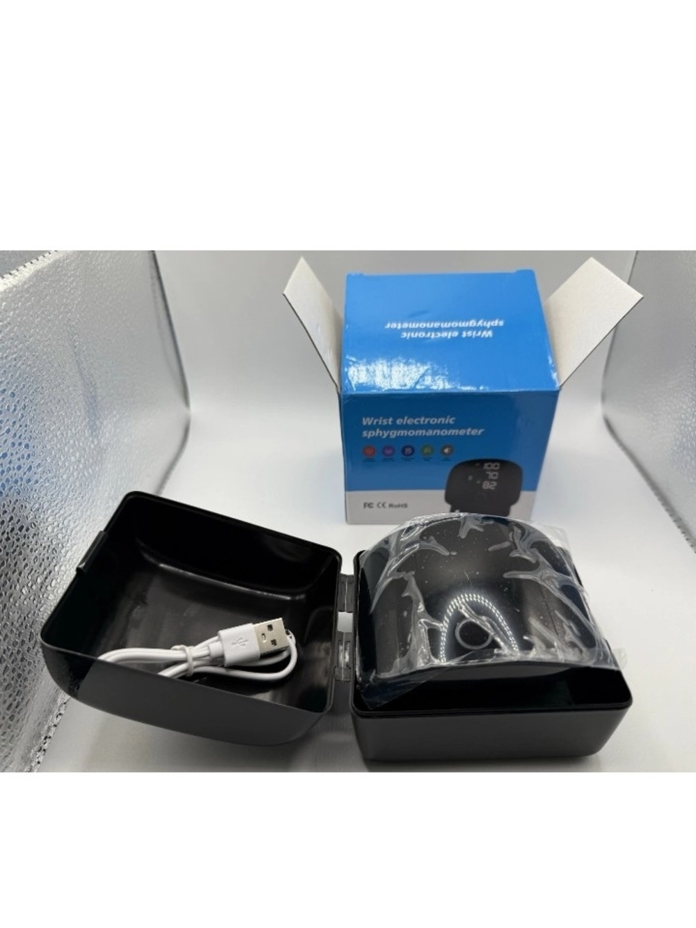 Unbranded Black Wrist Blood Pressure Monitor with USB Charging